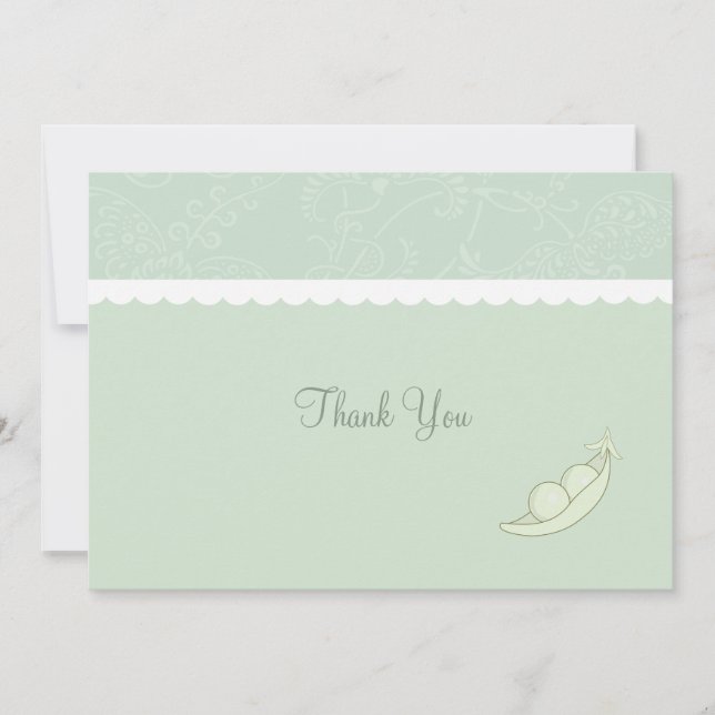 Zwei Erbsen in einer Hülse danken Ihnen Dankeskarte (Vorderseite)