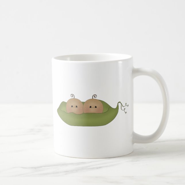 Zwei Erbsen in einer Hülse Kaffeetasse (Rechts)