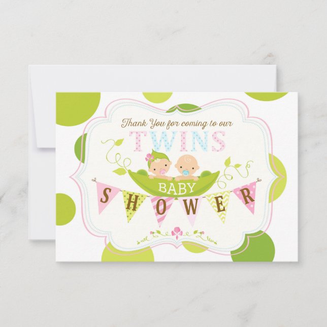 Zwei Erbsen in einer Hülse paart Jungen, den Dankeskarte (Vorderseite)