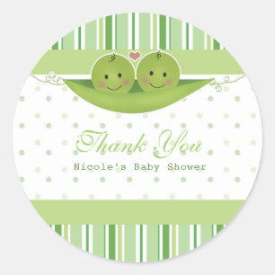 Zwei Erbsen in einer Hülse Zwillings-Baby Shower P Runder Aufkleber