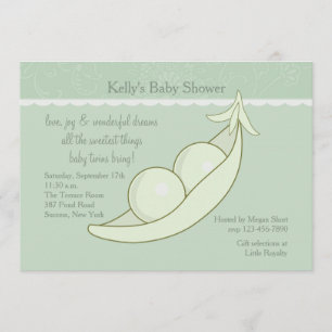 Zwei Erbsen in einer Hülsen-Babyparty-Einladung Einladung