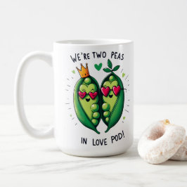 Zwei Erbsen in einer Liebe Pod Adorable Valentines Kaffeetasse