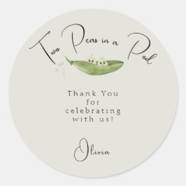 Zwei Erbsen in einer Pod-Baby-Dusche Runder Aufkleber