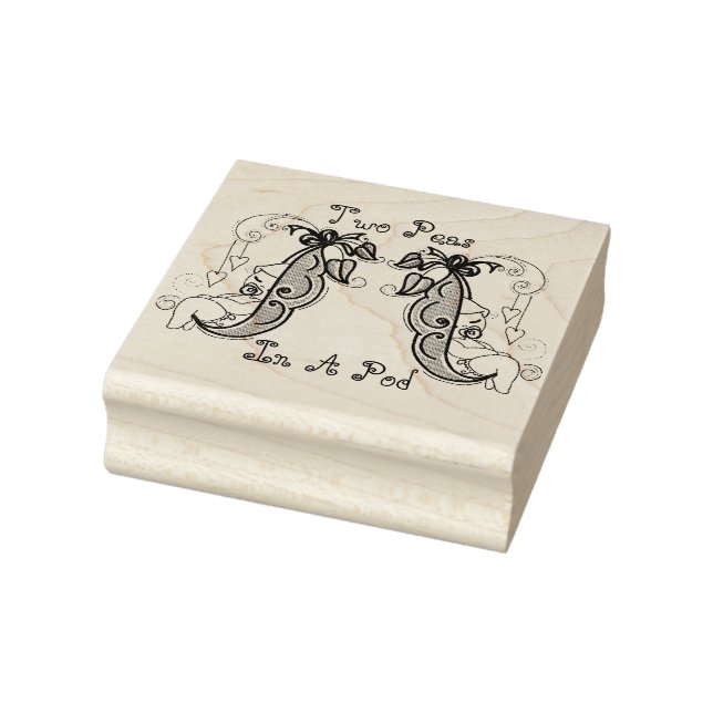 Zwei Erbsen in einer Pod-Briefmarke Gummistempel (Stempel)