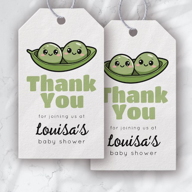 Zwei Erbsen in einer Pod Twin Baby Dusche Danke Geschenkanhänger (Von Creator hochgeladen)