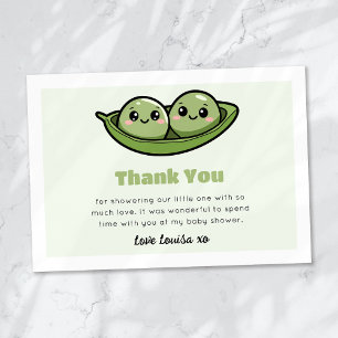 Zwei Erbsen in einer Pod-Zwillingsdusche Dankeskarte