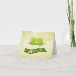 Zwei Erbsen in einer Puder Baby Dusche Danke Karte