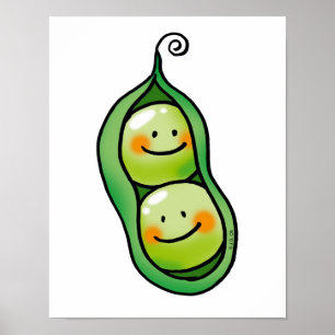 Zwei Erbsen in einer Schote Poster