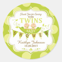 Zwei Erbsen in Pod Twins Danke, Label