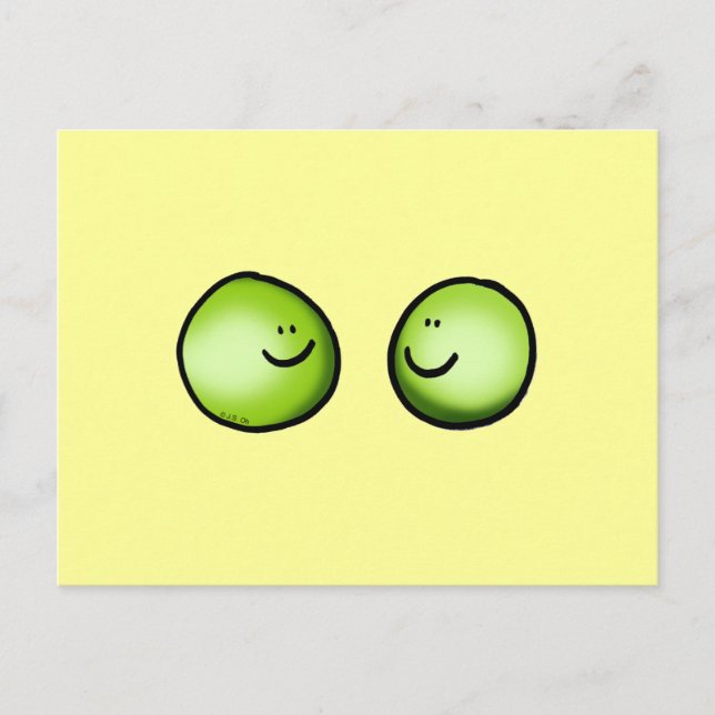 Zwei Erbsen Postkarte (Vorderseite)