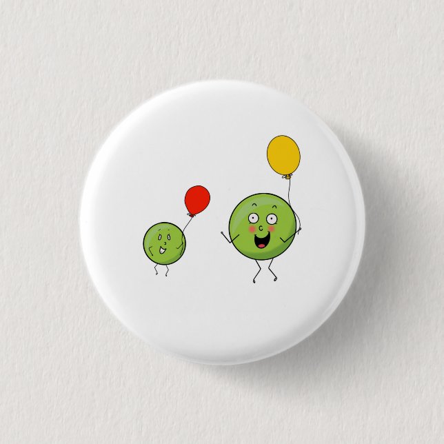 Zwei Erbsen, süße Erbsen-Them Button (Vorderseite)