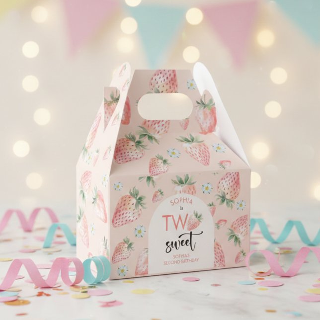 Zwei Erdbeeren-Kindergeburtstag Geschenkschachtel (Von Creator hochgeladen)