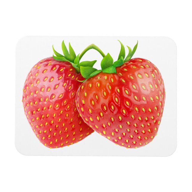 Zwei Erdbeeren Magnet (Horizontal)
