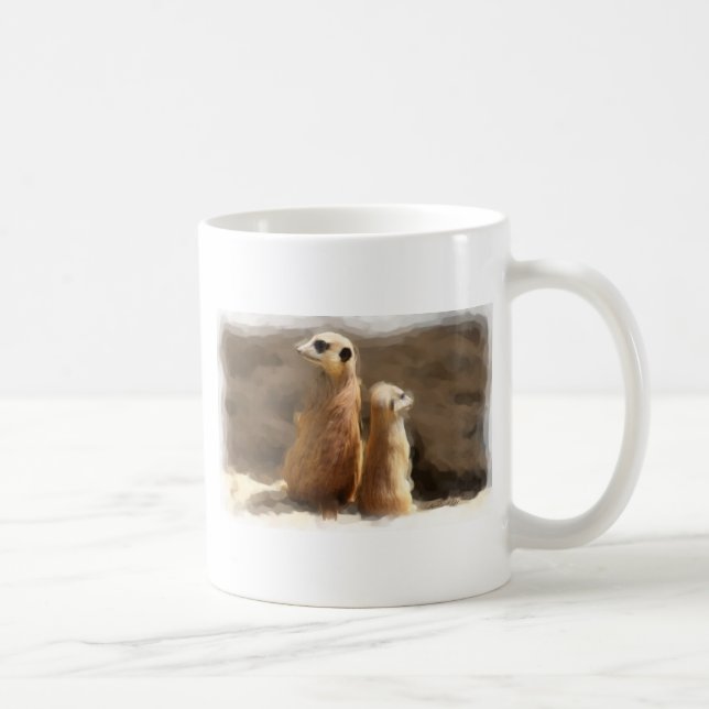Zwei Erdmaennchen Kaffeetasse (Rechts)