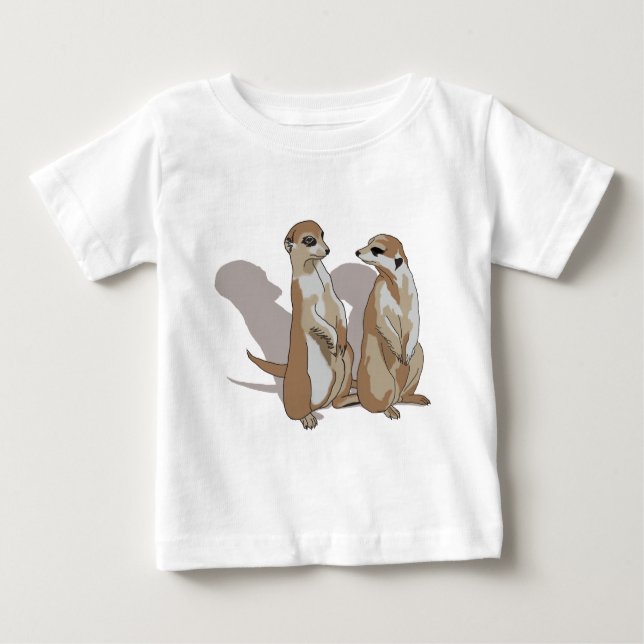 zwei Erdmännchen mit Schatten Baby T-shirt (Vorderseite)