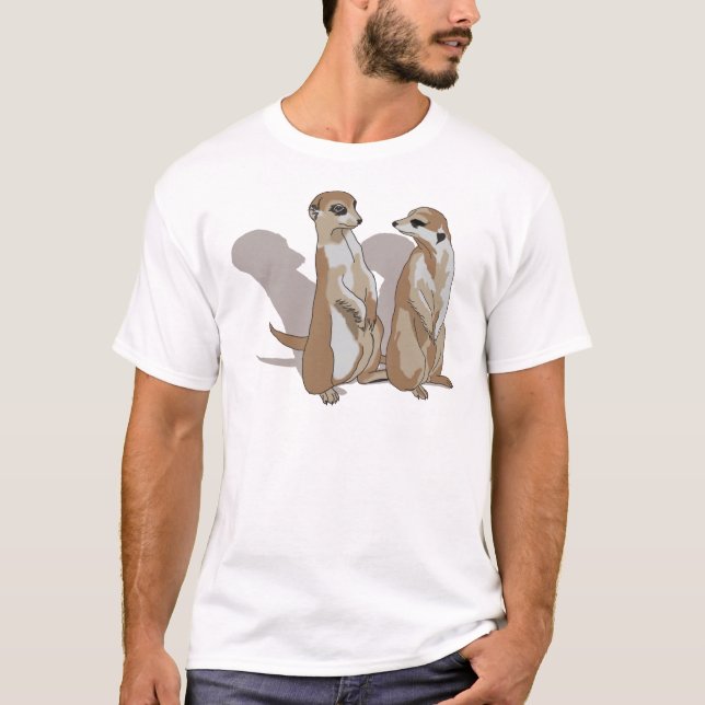 zwei Erdmännchen mit Schatten T-Shirt (Vorderseite)