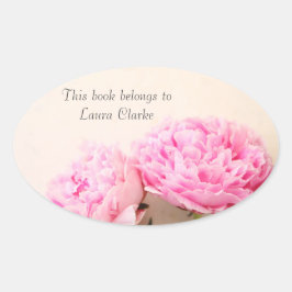 Zwei Erdnüsse rosa Ovaler Aufkleber