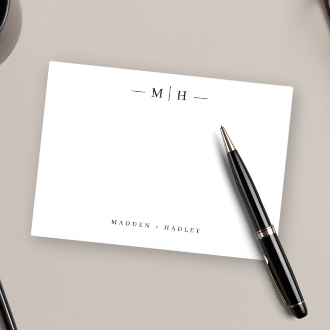 Zwei erste Monogramm-Elegant-Coupé-Stationery Mitteilungskarte (Von Creator hochgeladen)