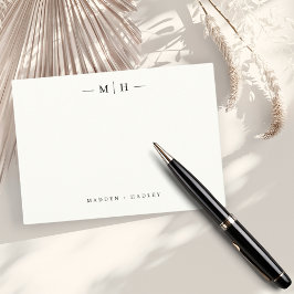 Zwei erste Monogramm-Elegant-Coupé-Stationery Mitteilungskarte
