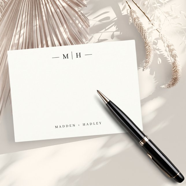 Zwei erste Monogramm-Elegant-Coupé-Stationery Mitteilungskarte (Von Creator hochgeladen)