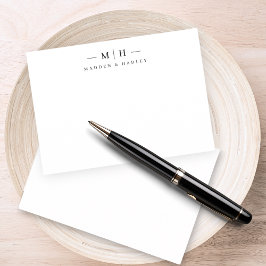 Zwei erste Monogramm-Elegant-Coupé-Stationery Mitteilungskarte