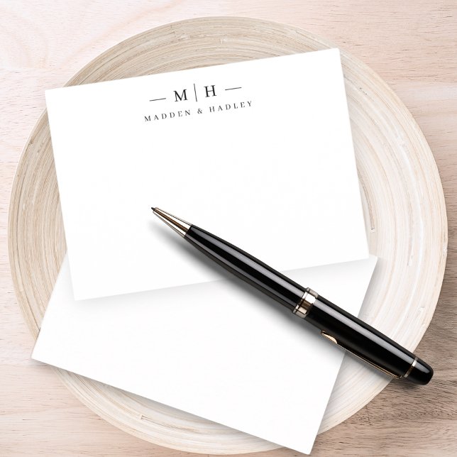 Zwei erste Monogramm-Elegant-Coupé-Stationery Mitteilungskarte (Von Creator hochgeladen)