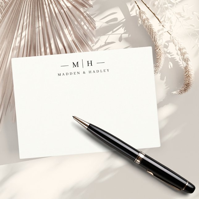 Zwei erste Monogramm-Elegant-Coupé-Stationery Mitteilungskarte (Von Creator hochgeladen)