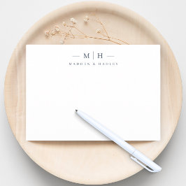 Zwei erste Monogramm-Elegant-Coupé-Stationery Mitteilungskarte