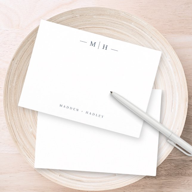 Zwei erste Monogramm-Elegant-Coupé-Stationery Mitteilungskarte (Von Creator hochgeladen)