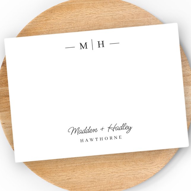 Zwei erste Monogramm-Elegant-Coupé-Stationery Mitteilungskarte (Von Creator hochgeladen)