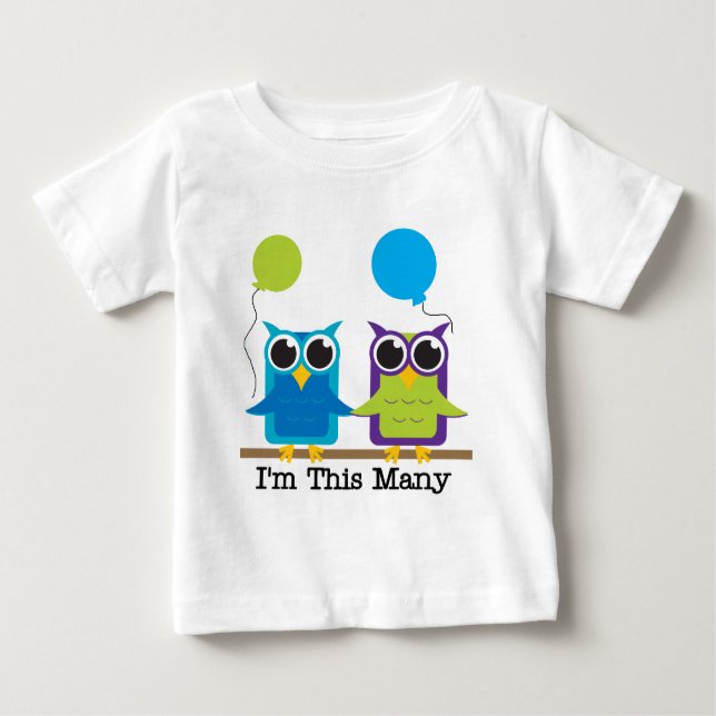 Zwei Eulen bin ich dieser viele Baby T-shirt (Vorderseite)