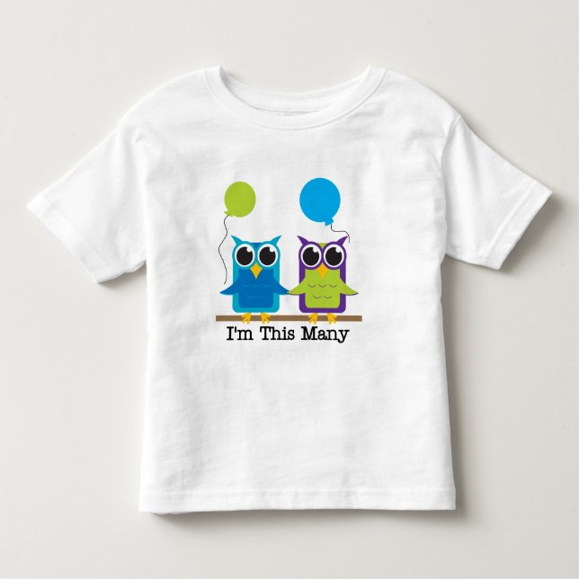 Zwei Eulen bin ich dieser viele Kleinkind T-shirt (Vorderseite)
