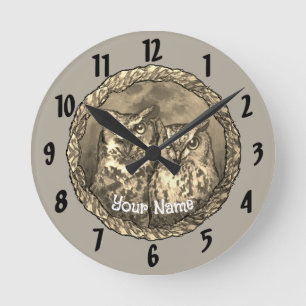 Zwei Eulen Uhr
