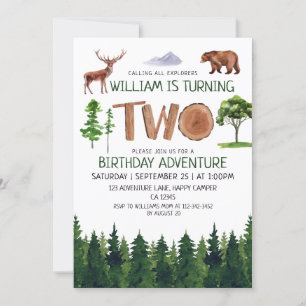Zwei Explorer Adventure Boys 2. Geburtstag Einladung