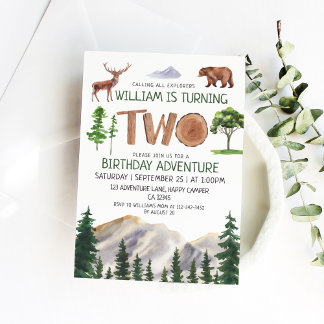 Zwei Explorer Adventure Boys 2. Geburtstag Einladung