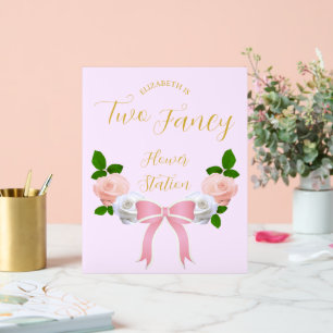 Zwei Extravagante Bow Floral Geburtstag Acrylschild