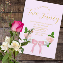 Zwei Extravagante Bow Floral Geburtstag Einladung