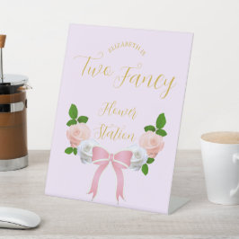 Zwei Extravagante Bow Floral Geburtstag Sockelschild