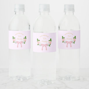 Zwei Extravagante Bow Floral Geburtstag Wasserflaschenetikett
