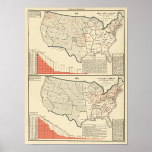 Zwei Farbe lithographierte Karten von Vereinigten Poster
