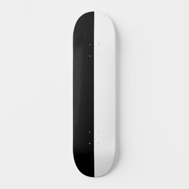 Zwei farbig gespaltene Farben halb schwarz und wei Skateboard (Vorderseite)