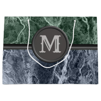 Zwei farbige Marmor-Monogramm - Wählen Sie Ihre Fa Große Geschenktüte