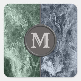 Zwei farbige Marmor-Monogramm - Wählen Sie Ihre Fa Quadratischer Aufkleber