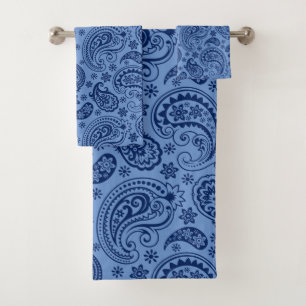 Zwei Farbtöne mit Vintagem Paisley-Muster Badhandtuch Set