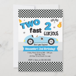 Zwei Fast 2 Curry Blue Racecar Boy Geburtstag Einladung