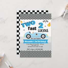 Zwei Fast 2 Curry Blue Racecar Boy Geburtstag Einladung