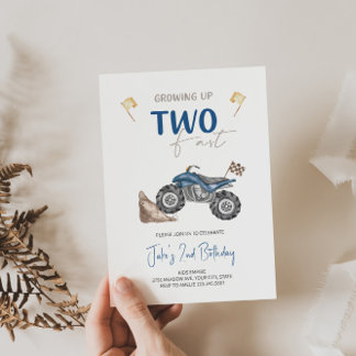 ZWEI Fast 4 Wheeler Quad Bike Einladung zum Geburt