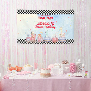 Zwei Fast Animals Safari Racing Train 2. HBD Party Banner