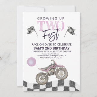 Zwei Fast Birthday Dirt Bike Thema Einladung. Invi Einladung