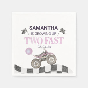 Zwei Fast Birthday Dirt Bike Thema Serviette